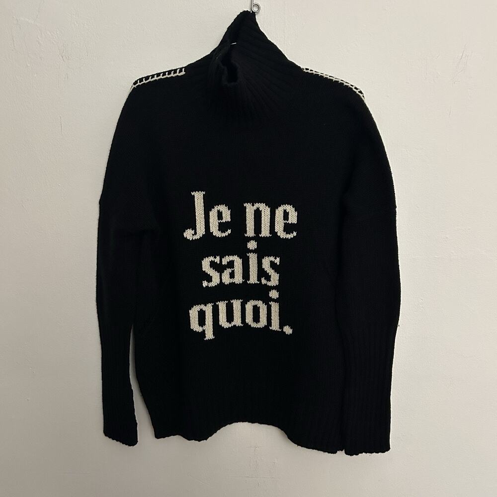 Zadig & Voltaire Alma Je Ne Sais Quoi Sweater Women M 100% Merino Wool Black